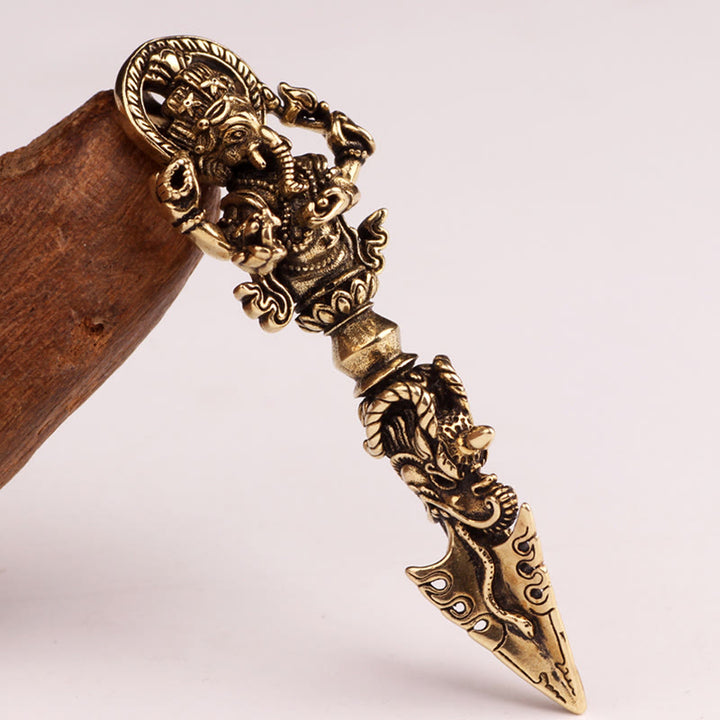 Tibetan Ganesh Ganpati Elephant God of Wealth Dorje Vajra Spiritual Power Necklace Pendant - image 12