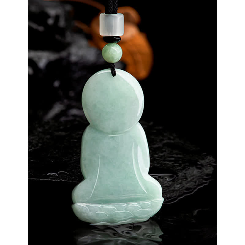 Buddha Stones Amitabha Buddha Jade Amulet Compassion String Necklace - image 15