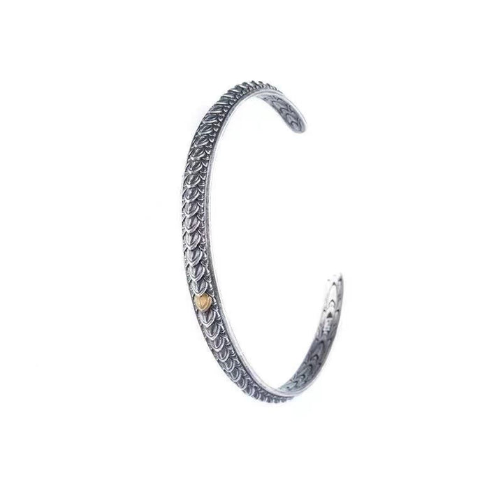 Buddha Stones Vintage Dragon Scales Pattern Luck Wealth Cuff Bracelet Bangle - image 5