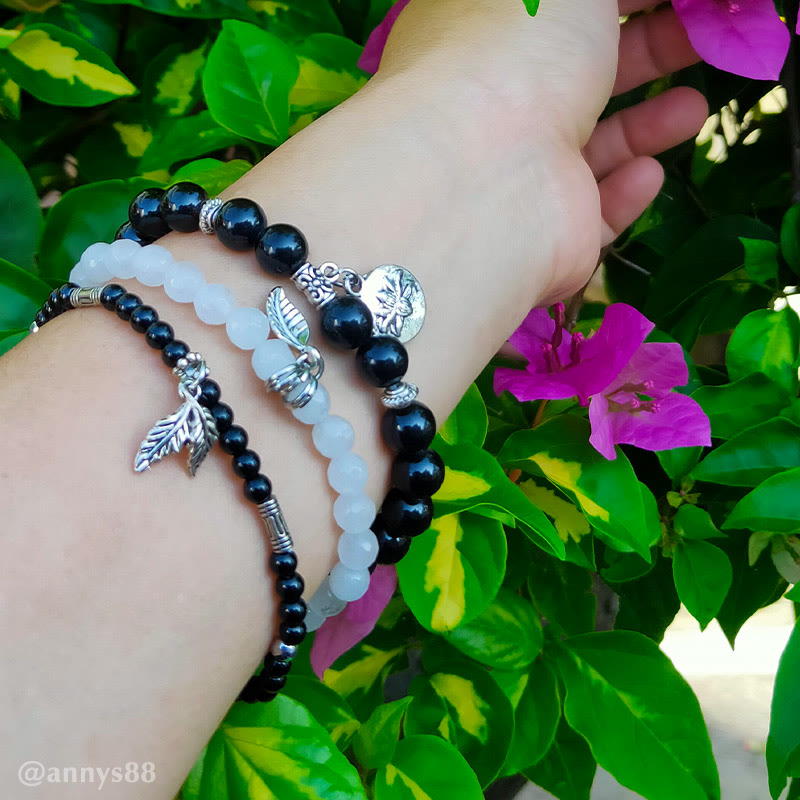 Buddha Stones 3PCS Natural Quartz Crystal Beaded Healing Energy Lotus Bracelet - image 12