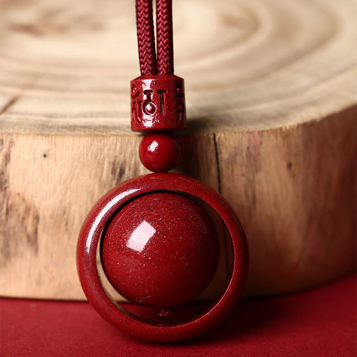 Buddha Stones Cinnabar Om Mani Padme Hum PiXiu Blessing Lucky Bead Necklace Pendant - image 5