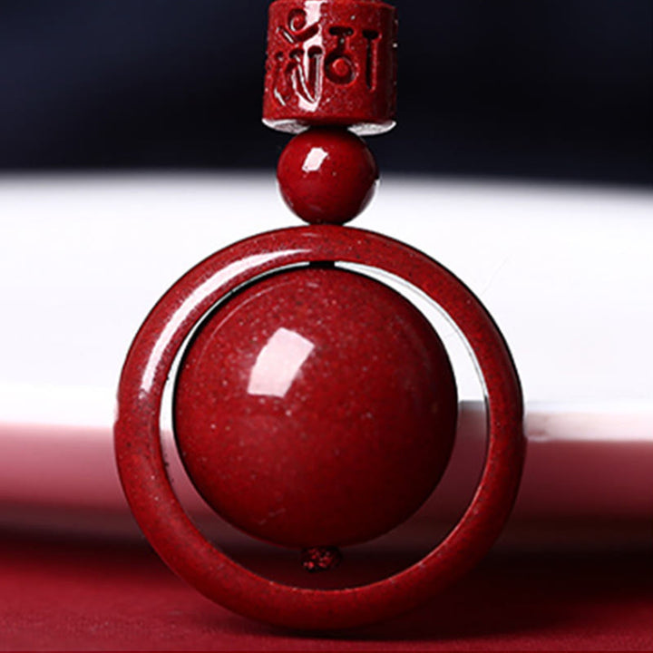 Buddha Stones Cinnabar Om Mani Padme Hum PiXiu Blessing Lucky Bead Necklace Pendant - image 21