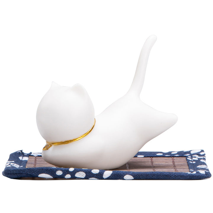 Lovely Cat Panda Ceramic Blessing Incense Burner Decoration - image 9