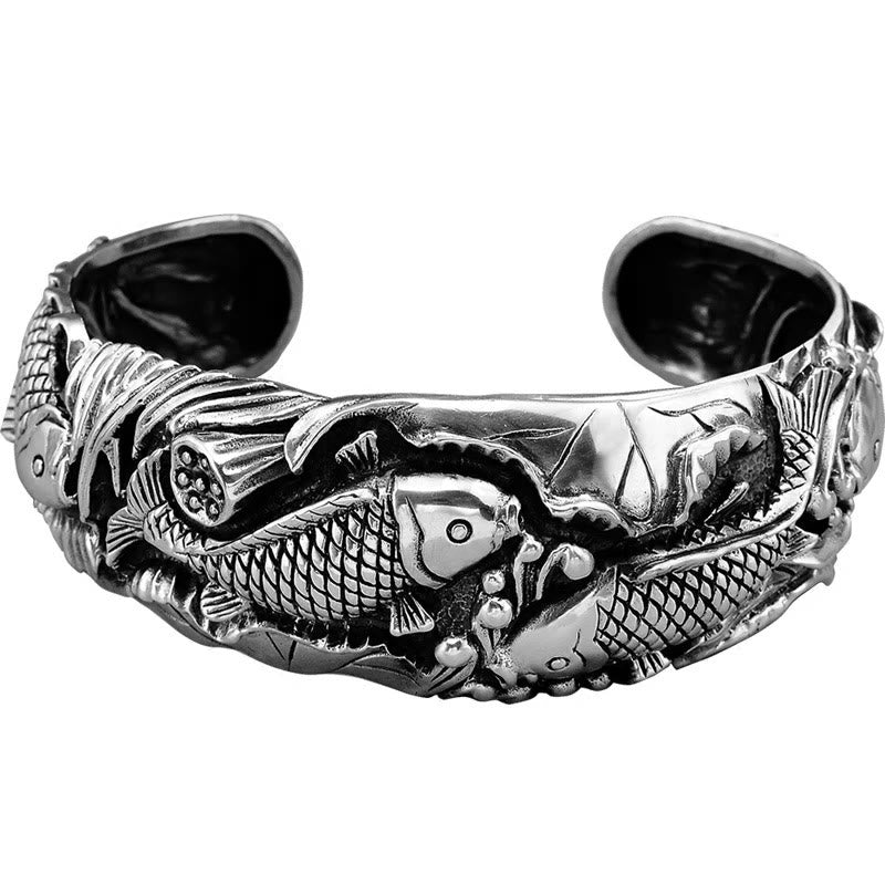 Buddha Stones Koi Fish Lotus Luck Wealth Bracelet Bangle - image 9