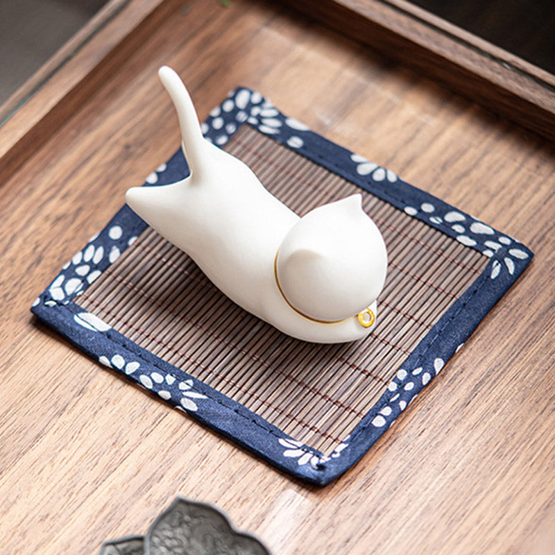Lovely Cat Panda Ceramic Blessing Incense Burner Decoration - image 4
