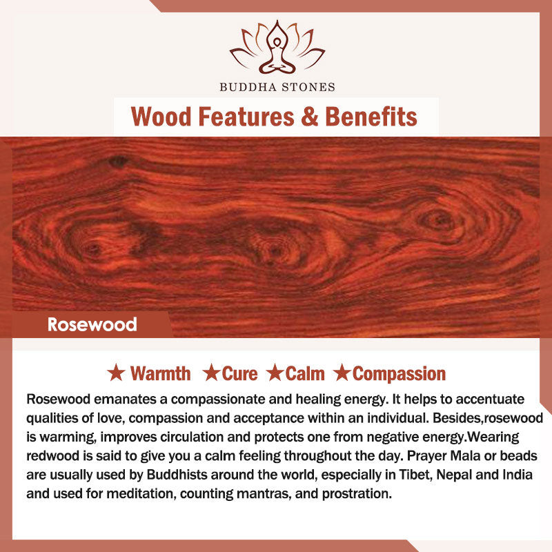 Buddha Stones Natural Carving Dragon And Phoenix Fu Character Gourd Rosewood Beads  Warmth Bracelet