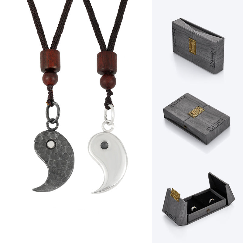 Buddha Stones 990 Sterling Silver Yin Yang Balance Harmony Necklace Pendant - Yin&Yang - image 15