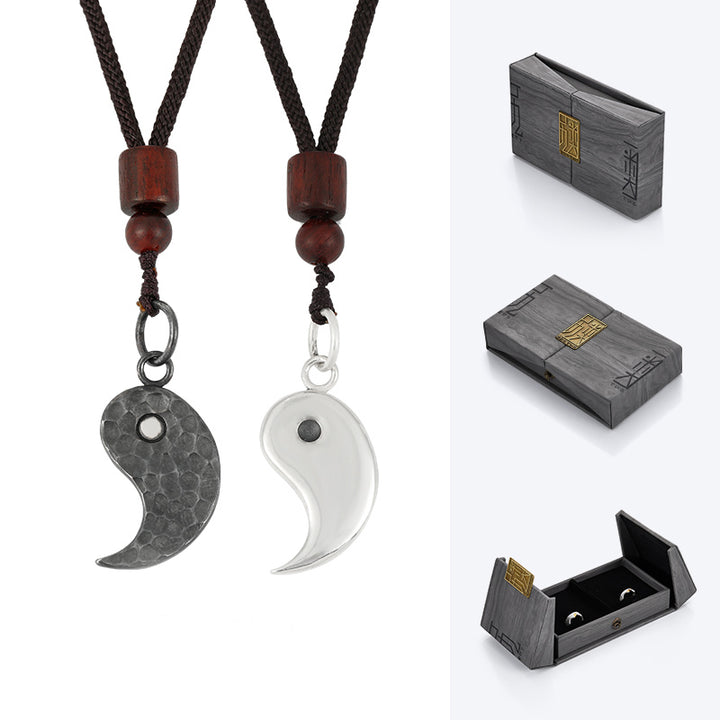 Buddha Stones 990 Sterling Silver Yin Yang Balance Harmony Necklace Pendant - Yin&Yang - image 15