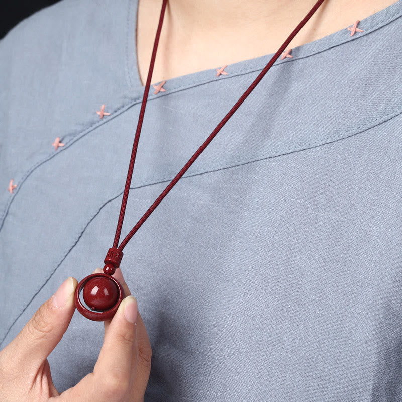 Buddha Stones Cinnabar Om Mani Padme Hum PiXiu Blessing Lucky Bead Necklace Pendant - image 12