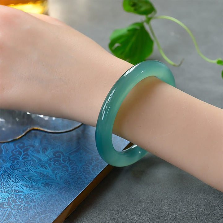 Buddha Stones Natural Green Chalcedony Strength Bangle Bracelet - image 4
