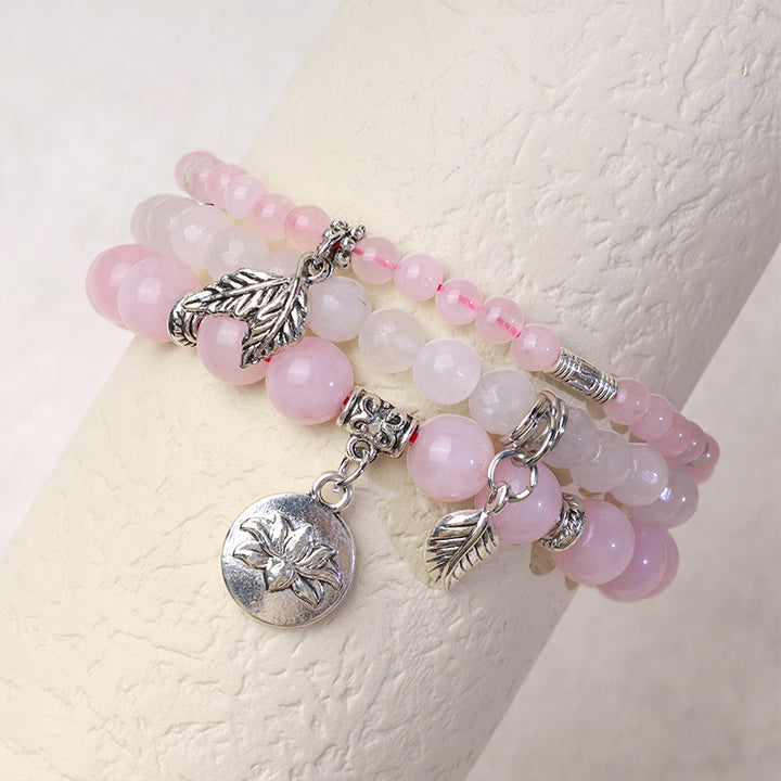 Buddha Stones 3PCS Natural Quartz Crystal Beaded Healing Energy Lotus Bracelet - image 21