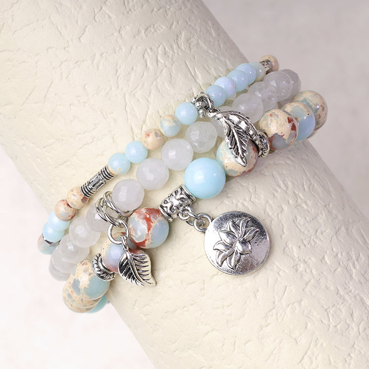 Buddha Stones 3PCS Natural Quartz Crystal Beaded Healing Energy Lotus Bracelet - image 33