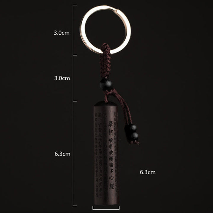 Tibet Ebony Heart Sutra Peace Key Chain - image 4