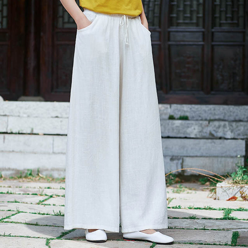 Buddha Stones Plain Wide Leg Pants Dance Women's Yoga Pants With Pockets - image 18