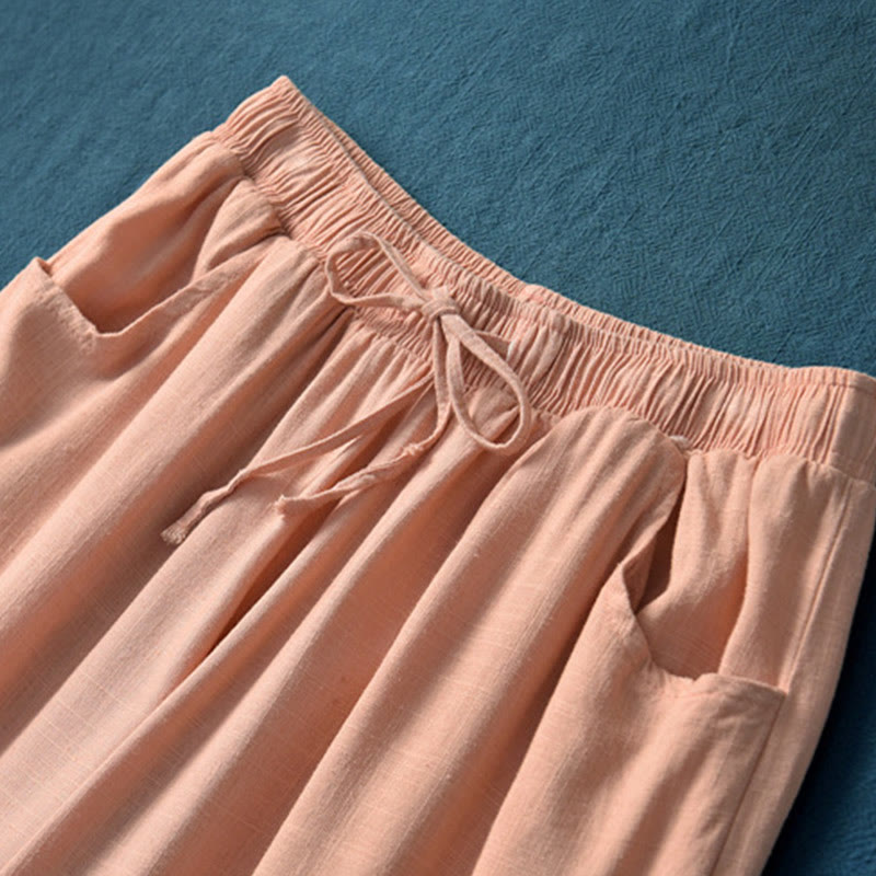 Buddha Stones Plain Wide Leg Pants Dance Women's Yoga Pants With Pockets - image 36