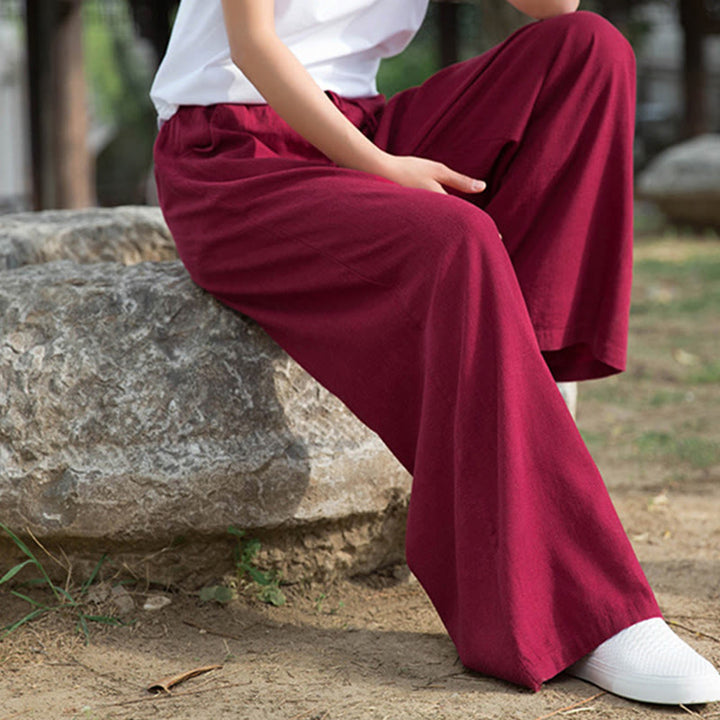 Buddha Stones Plain Wide Leg Pants Dance Women's Yoga Pants With Pockets - image 45