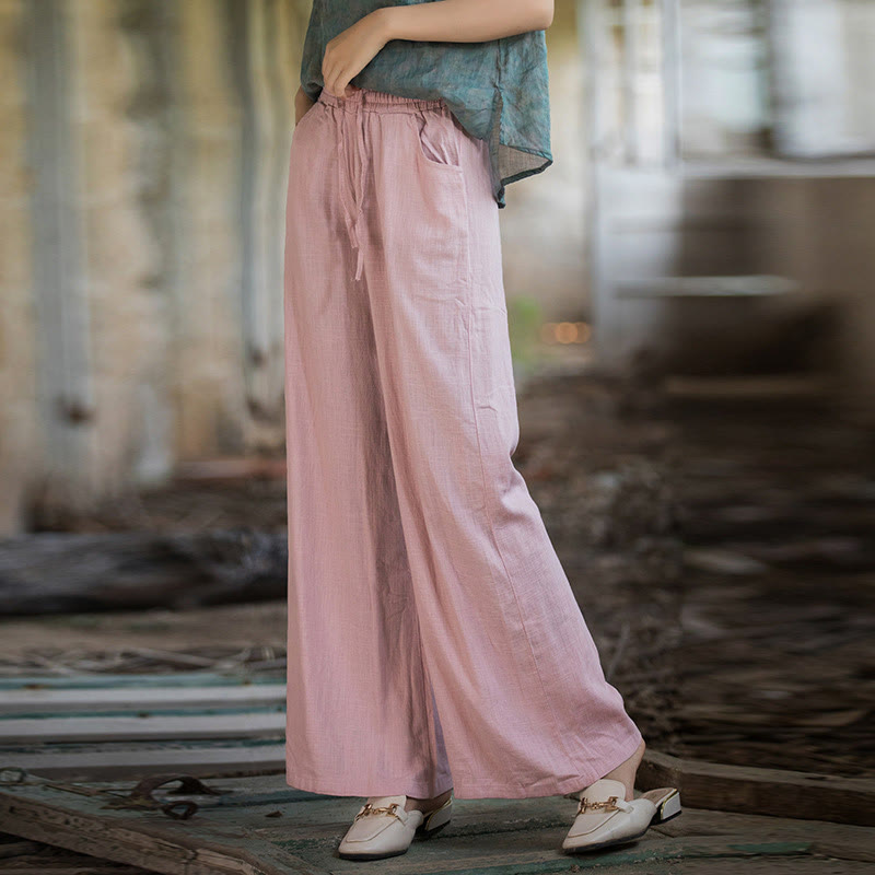 Buddha Stones Plain Wide Leg Pants Dance Women's Yoga Pants With Pockets - Pink - US6,UK/AU10,EU38 (L)  - image 58