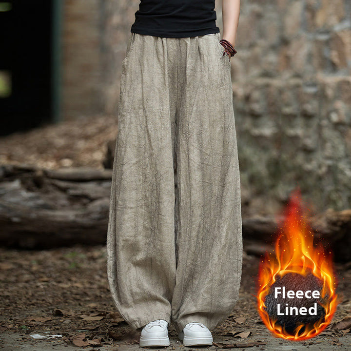 Buddha Stones Retro Tie Dye Harem Pants Casual Women's Yoga Pants With Pockets - Khaki(Fleece Lined Version) - US6,UK/AU10,EU38 (L)  - image 61