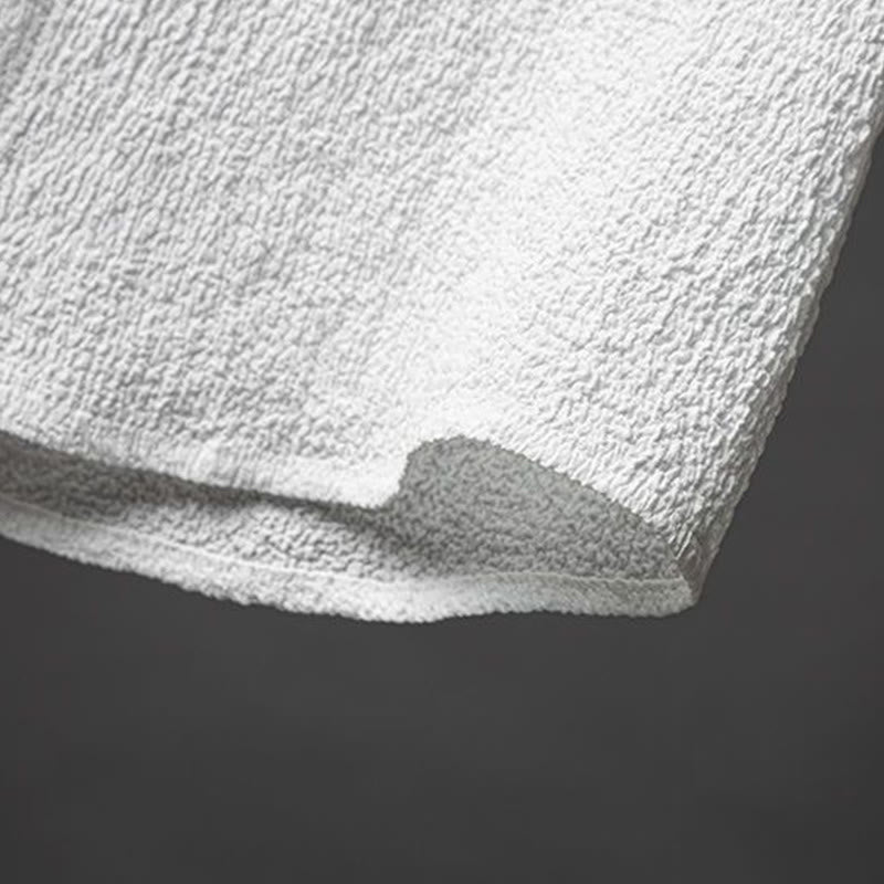 Buddha Stones 2Pcs Solid Color Texture Button Half Sleeve Shirt Pants Men's Set - image 6