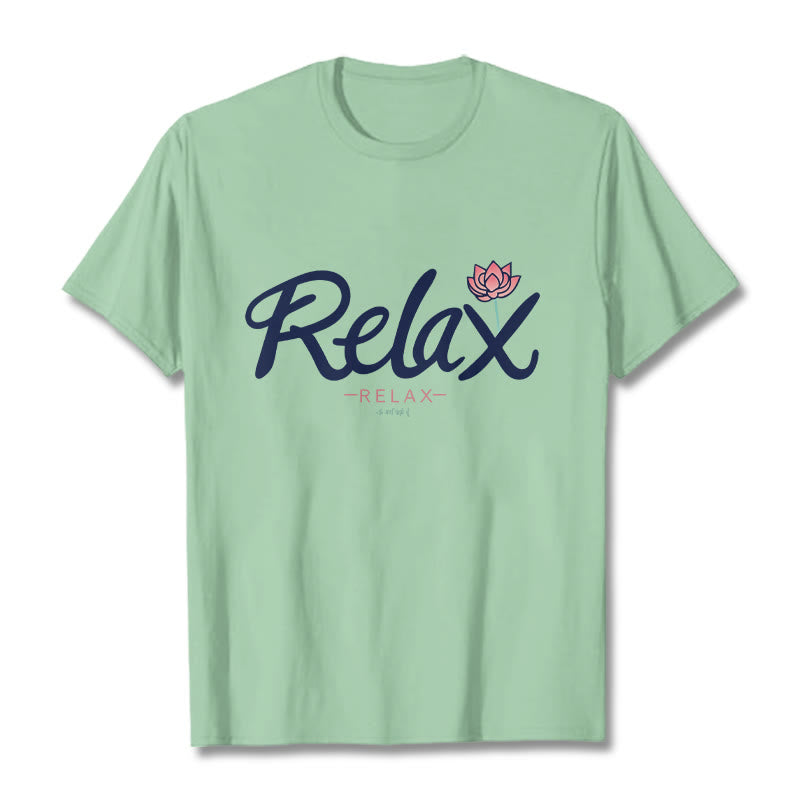 Buddha Stones RELAX Lotus Tee T-shirt - PaleGreen - 2XL - image 15