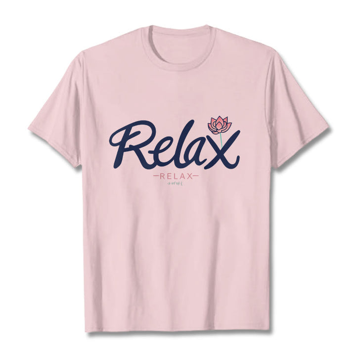 Buddha Stones RELAX Lotus Tee T-shirt - LightPink - 2XL - image 13