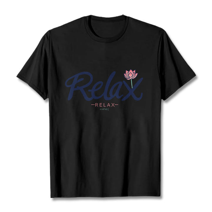 Buddha Stones RELAX Lotus Tee T-shirt - Black - 2XL - image 5