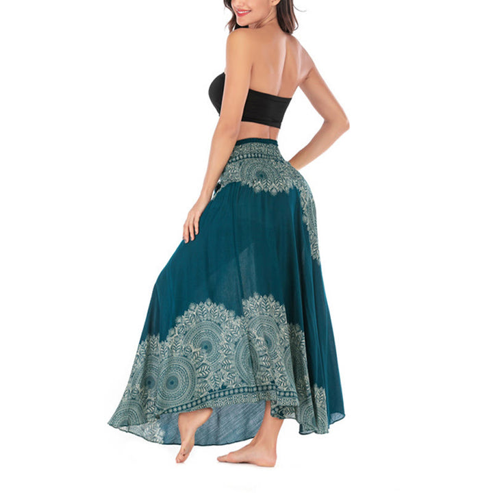 Buddha Stones Two Style Wear Boho Mandala Flower Beach Skirt Dress - image 7