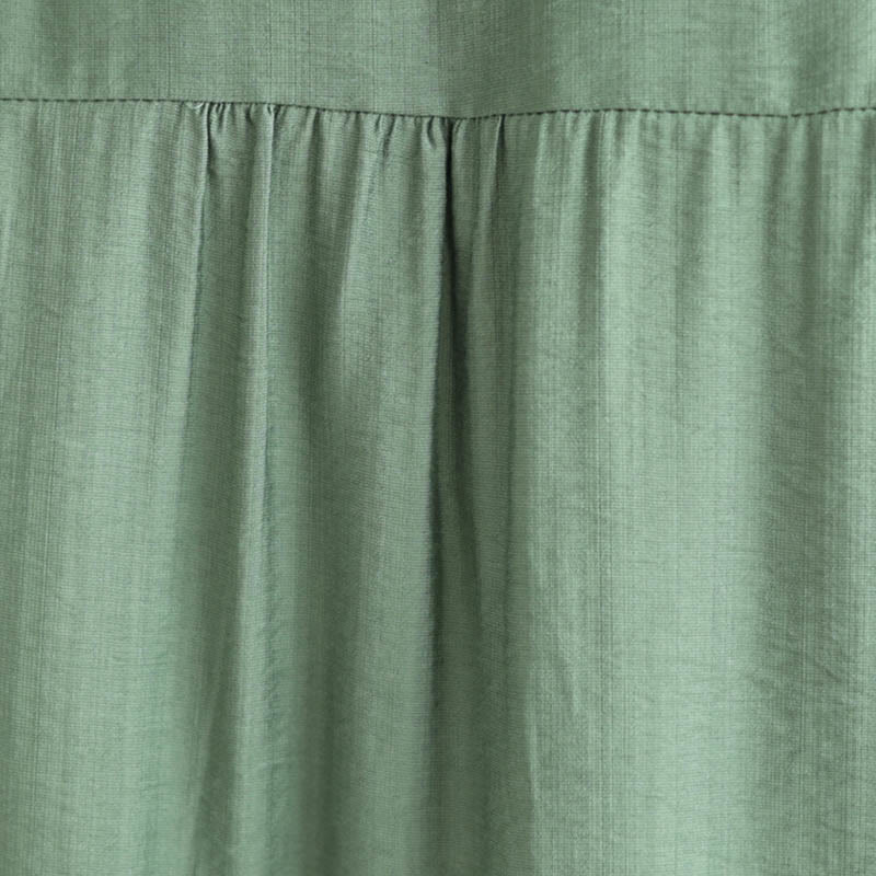 Buddha Stones Small Floral Embroidery V-Neck Half Sleeve Cotton Linen T-shirt Tee - image 7