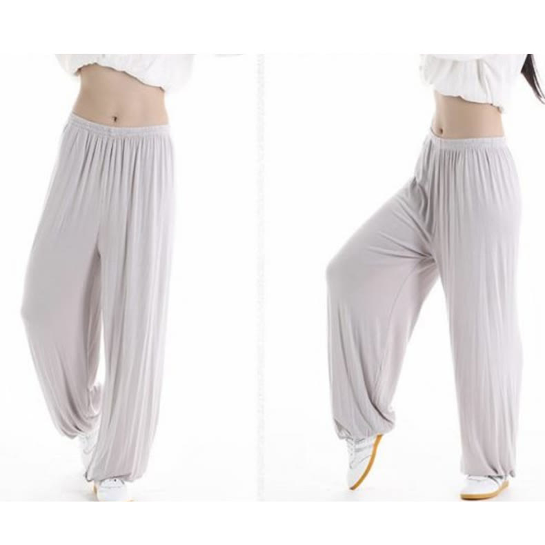 Buddha Stones Summer Elastic Waist Tai Chi Qigong Practice Modal Unisex Pants - image 34