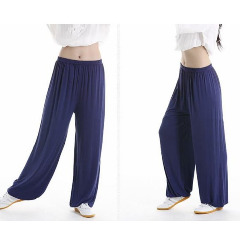 Buddha Stones Summer Elastic Waist Tai Chi Qigong Practice Modal Unisex Pants - image 28