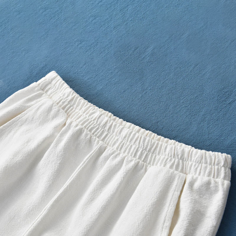 Buddha Stones Plain Color Ramie Linen Cotton Pants With Pockets - image 30