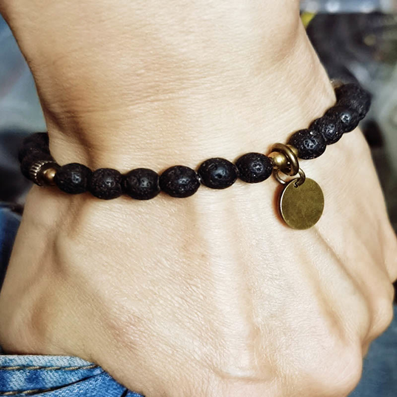 Buddha Stones Natural Lava Rock Beads Calm Support Healing Bracelet - image 6