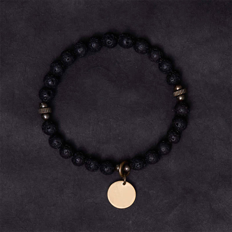 Buddha Stones Natural Lava Rock Beads Calm Support Healing Bracelet - image 2