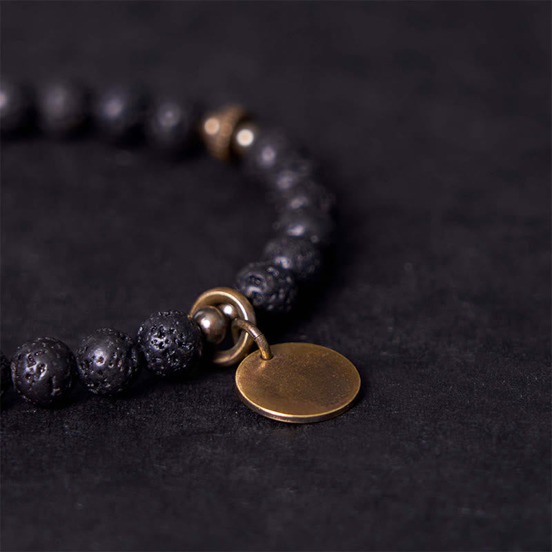Buddha Stones Natural Lava Rock Beads Calm Support Healing Bracelet - image 4