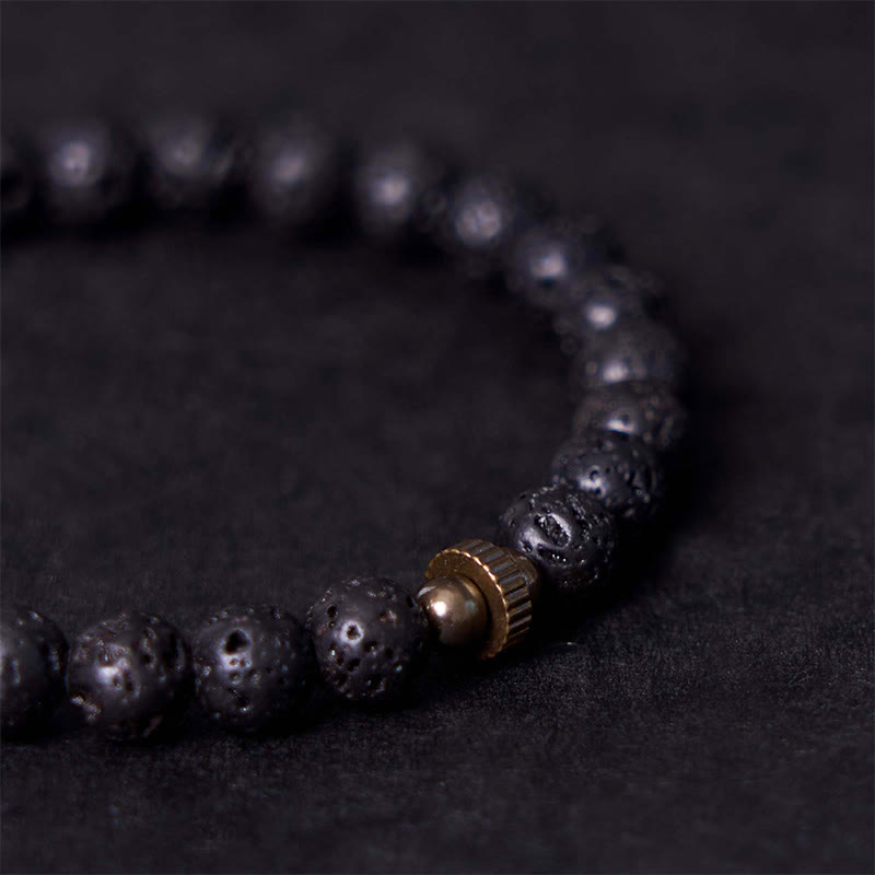 Buddha Stones Natural Lava Rock Beads Calm Support Healing Bracelet - image 5