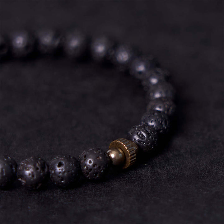 Buddha Stones Natural Lava Rock Beads Calm Support Healing Bracelet - image 5