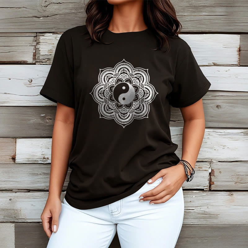 Buddha Stones Mandala Yin Yang Cotton Tee T-shirt - image 6
