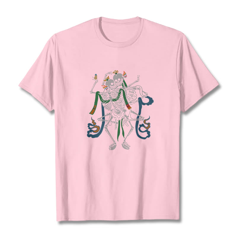 Buddha Stones Tibetan The Lord Of The Corpse Forest Design Tee T-shirt - Light Pink - 2XL - image 14