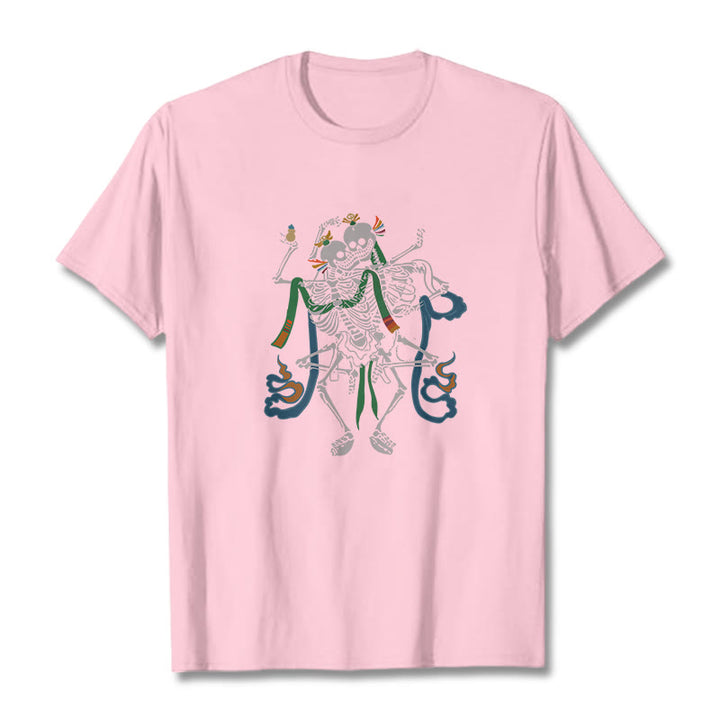 Buddha Stones Tibetan The Lord Of The Corpse Forest Design Tee T-shirt - Light Pink - 2XL - image 14