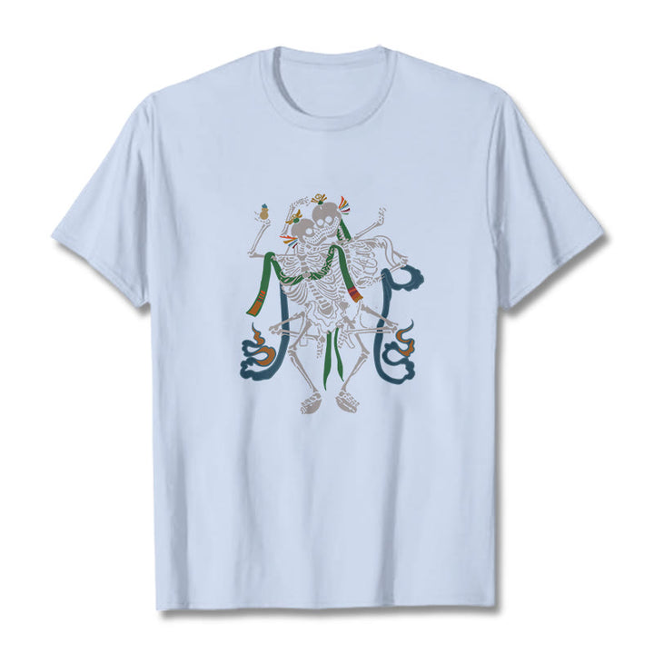 Buddha Stones Tibetan The Lord Of The Corpse Forest Design Tee T-shirt - Light Cyan - 2XL - image 13