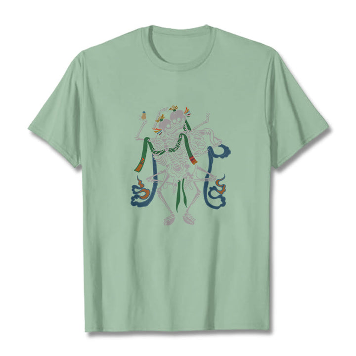 Buddha Stones Tibetan The Lord Of The Corpse Forest Design Tee T-shirt - Pale Green - 2XL - image 16