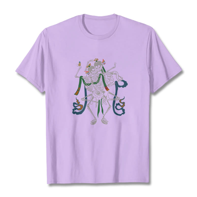 Buddha Stones Tibetan The Lord Of The Corpse Forest Design Tee T-shirt - Plum - 2XL - image 18