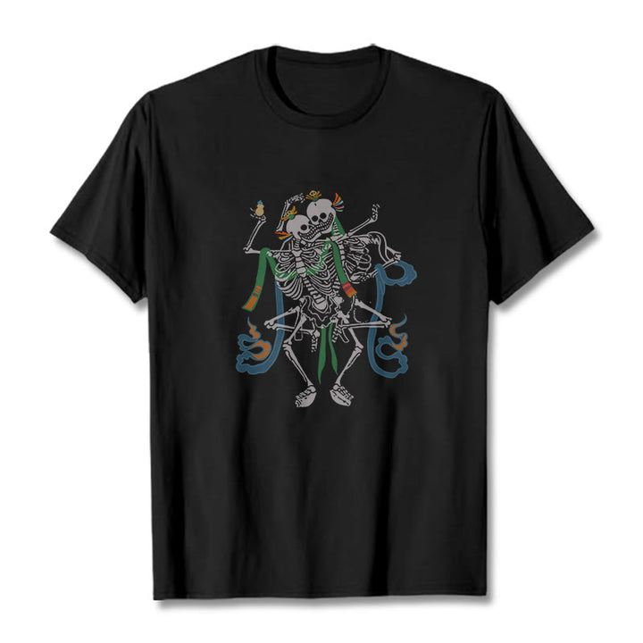 Buddha Stones Tibetan The Lord Of The Corpse Forest Design Tee T-shirt - Black - 2XL - image 1