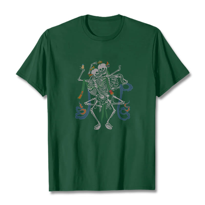 Buddha Stones Tibetan The Lord Of The Corpse Forest Design Tee T-shirt - Forest Green - 2XL - image 11