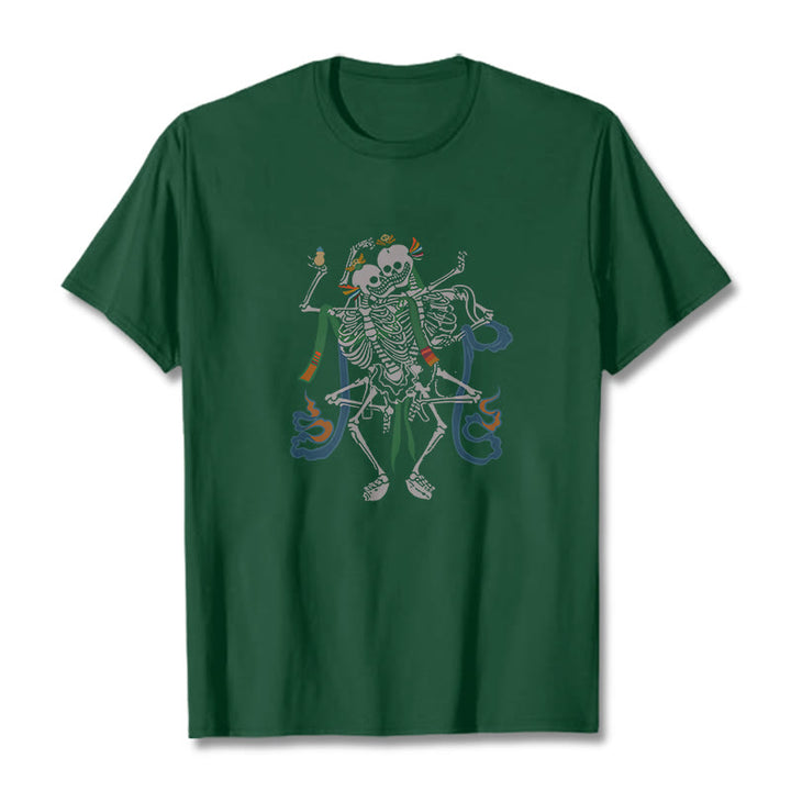 Buddha Stones Tibetan The Lord Of The Corpse Forest Design Tee T-shirt - Forest Green - 2XL - image 11
