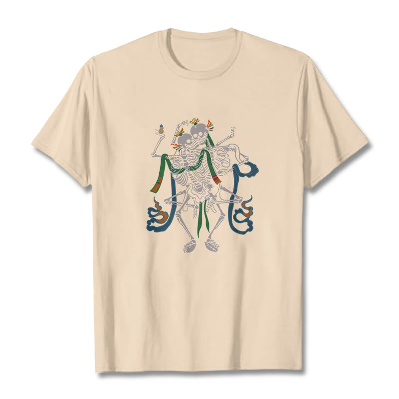 Buddha Stones Tibetan The Lord Of The Corpse Forest Design Tee T-shirt - Bisque - 2XL - image 20