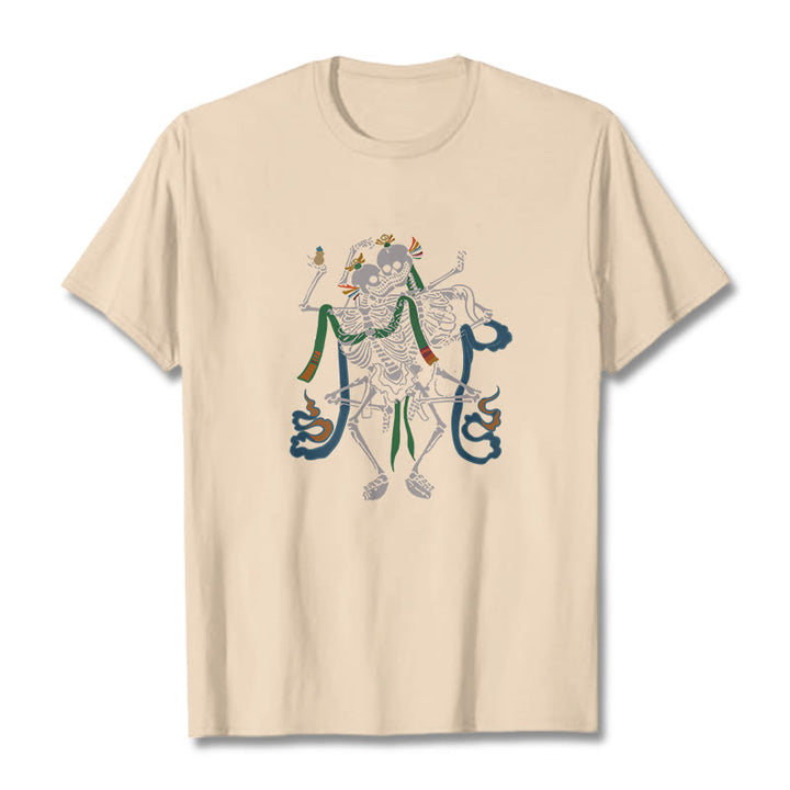 Buddha Stones Tibetan The Lord Of The Corpse Forest Design Tee T-shirt - Bisque - 2XL - image 20