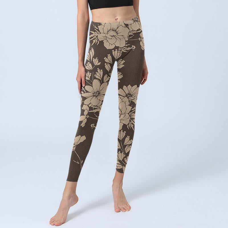 Buddha Stones Flowers Blossom Print Sports Fitness Leggings Women's Yoga Pants - image 14