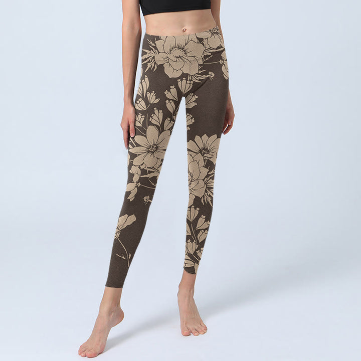 Buddha Stones Flowers Blossom Print Sports Fitness Leggings Women's Yoga Pants - image 14