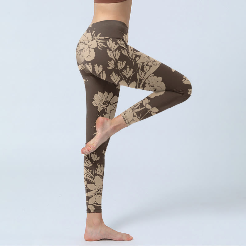Buddha Stones Flowers Blossom Print Sports Fitness Leggings Women's Yoga Pants - image 12